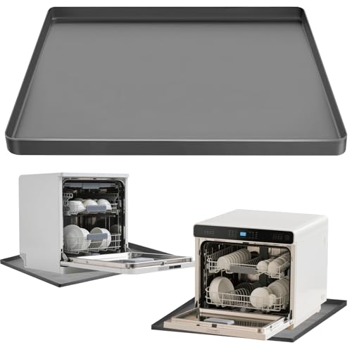 Dishwasher Drain Pan Mat, 23.6''x19.7'' Portable Silicone Mat with Raised ...