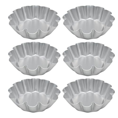 PINE & LINEN 6 Pack 12cm/4.8inch Non Stick Tart Molds, ...