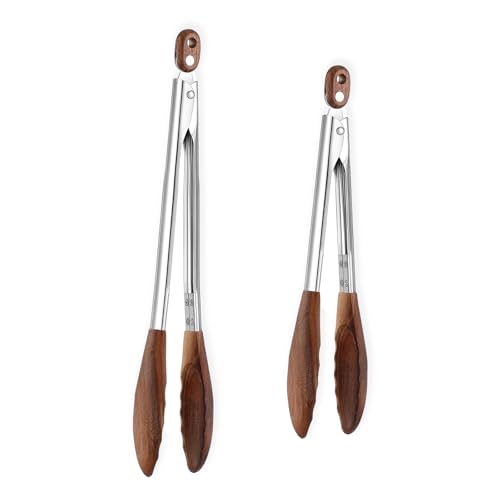 Wooden Tongs for Cooking Heat Resistant 2 Pcs 9 Inch ...