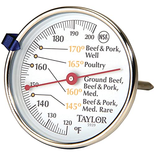 Taylor Leave-in Meat Oven Safe Compact Analog Dial Meat Food ...
