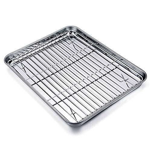 TeamFar Baking Tray and Rack Set, Stainless Steel Baking Pan ...