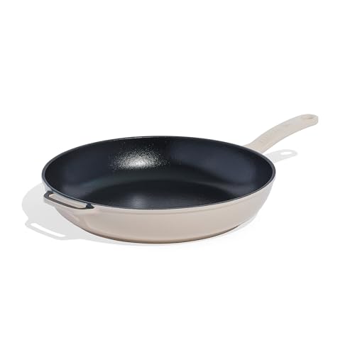 Made In Cookware - Enameled Cast Iron Skillet - Antique White - Exceptional Heat Retention & Durability - Professional Cookware - Crafted in France - Induction Compatible