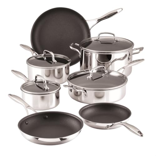 Circulon C1 Series Stainless Steel Nonstick Cookware Set - 11-Piece – Induction Pots & Pans Set with ScratchDefense, Metal Utensil Safe
