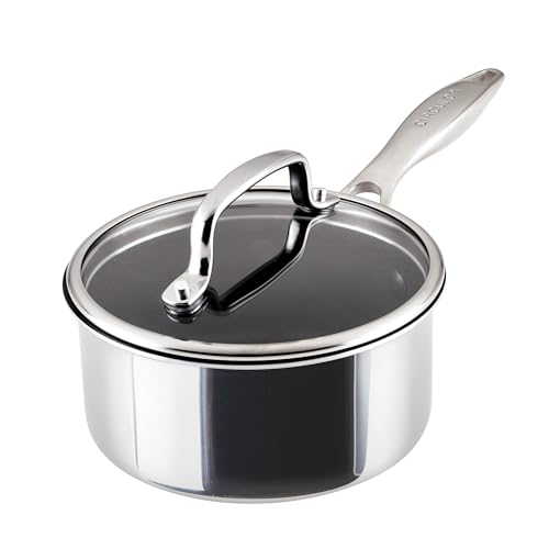 Circulon C1 Series Stainless Steel Plated Non-Stick Cookware with ScratchDefense Technology with Lid, Safe for Metal Utensils, 1.5 Litre, Polished Stainless Steel