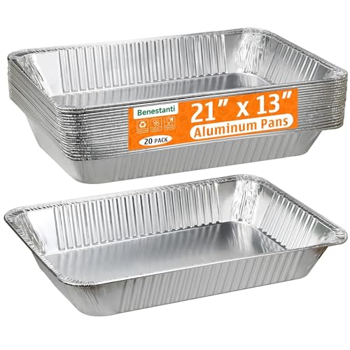20 Pack Aluminum Foil Deep Pans Full Size,21