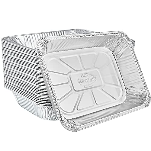 Aluminum Pans Half Size, 9X13, Extra Heavy Duty Disposable Foil Pans For Baking (100 Pack) Roasting & Chafing, Bulk Quantity for Caterers, Restaurants & Hotels For Buffets, Steam Table & Food Prepping