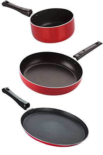 Non Stick Cookware Pots & Pan Gift Set of 3 Pieces with Bakelite Handle(2.6mm_FT11_SP(M)_FP12)