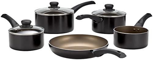 Judge Radiant Teflon, set di pentole antiaderenti in teflon da 16 cm, padella da 24 cm e padelle da 16 cm, 18 cm e 20 cm, coperchi in vetro con sfiato, pronto per induzione, adatto al forno