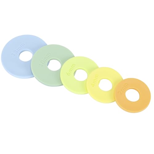 Geesta Rolling Pin Guide Rings Multicolored Spacer Bands 10 Peice Set for Geesta Adjustable Wood Rolling Pin Baking Accessories