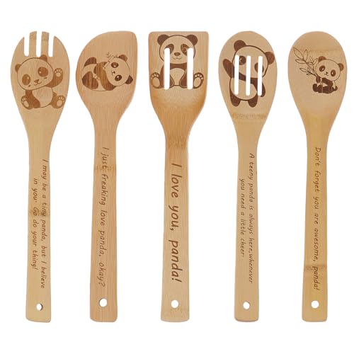 5PCS Panda Wooden Cooking Spoons Set Panda Gifts for Women ...