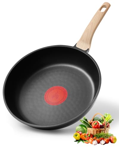 Non Stick Frying Pan, 8-inch Omelette Pan with Heat Dot Temperature Indicator, Healthy Non Toxic Egg Skillet with Heat-Resistant Handle, PFOA-Free, Dishwasher Safe, Compatible with All Cooktops