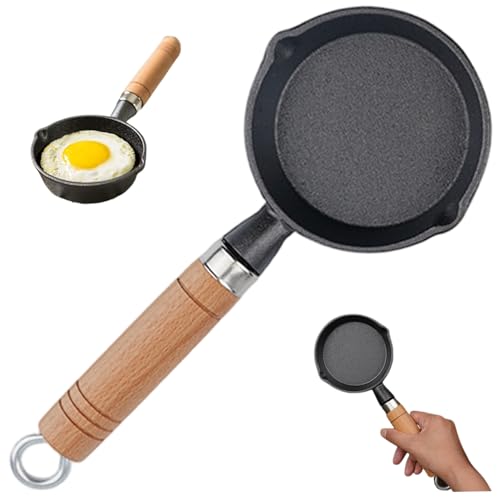 Hbbgdiy Mini Cast Iron Skillet, 4 Inch Round Non-Stick Mini ...