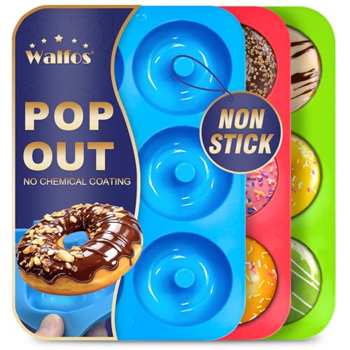 Walfos Non-Stick Donut Pan For Baking-Silicone Doughnut Mold, BPA FREE, ...