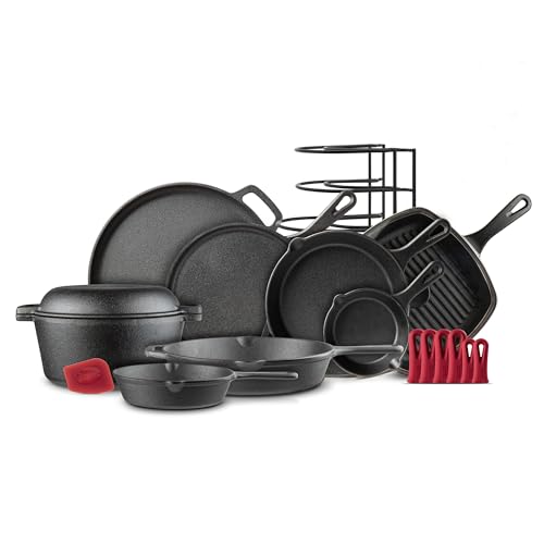 Cast Iron Cookware 18-Piece Set - Pre-Seasoned 6