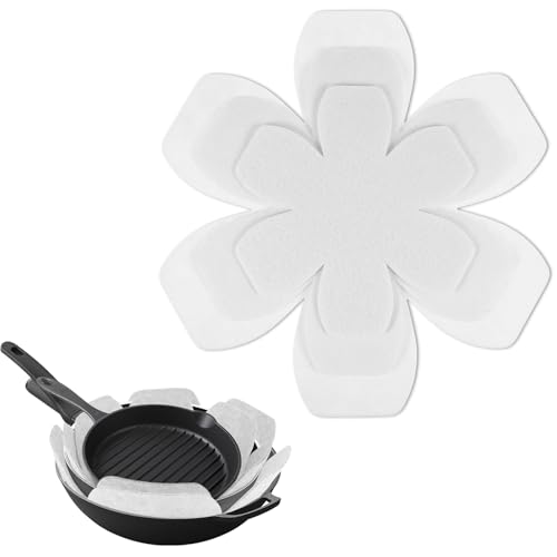 Pan Protectors, Set of 6 and 3 Different Size, Premium Felt Pot Protectors for Stacking Non Stick Pan Dividers Separators Pads for Stacking and Protecting Your Cookware (White)