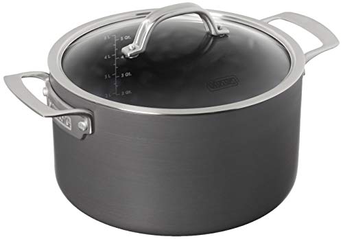 Viking Dutch Oven Non Stick, 6 Quart Hard Anodized Nonstick Cookware Pot with Glass Lid, Dishwasher and Oven Safe, Induction Ready, Gray