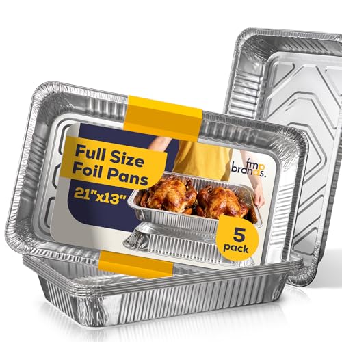 Fit Meal Prep 5 Pack Full Size Aluminum Foil Pans 21