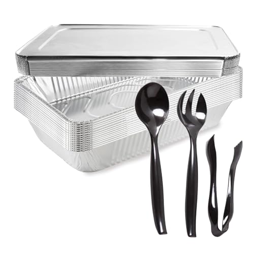 Nicole Fantini Full Size Deep Aluminum Pan With No Lids for Baking, Serving, Roasting, Broiling, Cooking - L. 20 3/4
