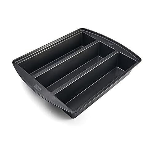 Chicago Metallic Professional Lasagna Trio Pan, Perfect for loaf breads, cakes and more 12.5 by 16 by 3 inches, Silver