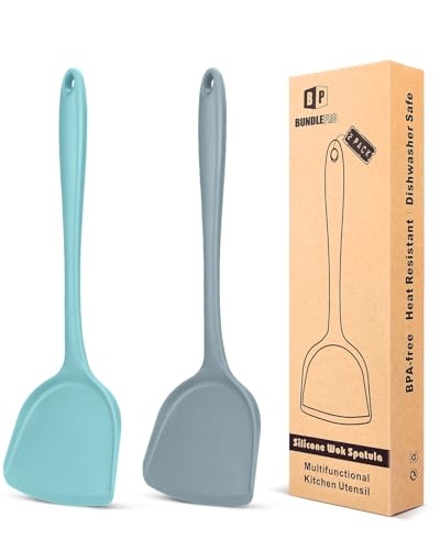Pack of 2 Silicone Wok Spatula, Non-Stick, Heat Resistant, Easy ...