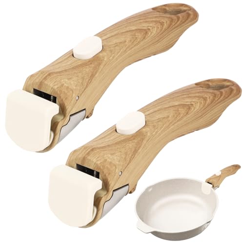 Chewtoyo 2 Pcs Pot and Pan Detachable Handle, 6.9 in Removable Universal Cookware Handle, Heat-Proof Grip, Kitchen Pot Handle Replacement