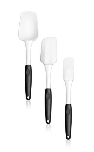 Artaste 43082 Non-Stick Silicone Spatula Set with Rubber Handle, 3-Piece