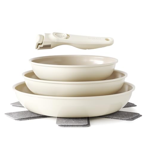 Redchef Ceramic Frying Pan Set with Removable Handles