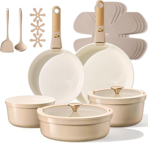 CAROTE 18-Piece Ceramic Cookware Set