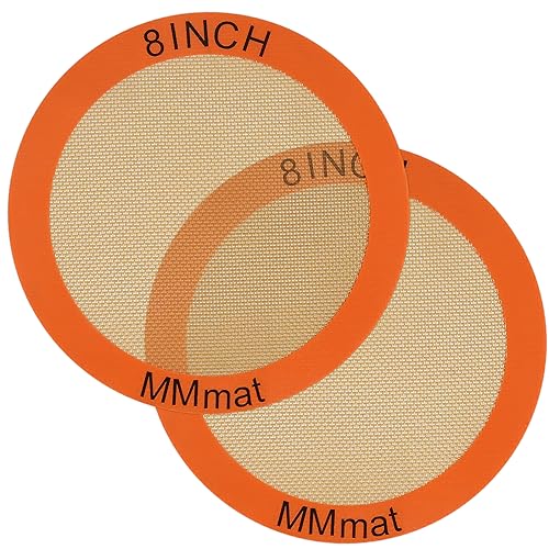 MMmat Silicone Baking Mats Set of 2 Round Non-Stick Reusable ...