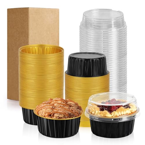 CXIIPOL 60 Pack 5 OZ Round Mini Cake Pans with ...