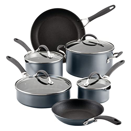 Circulon A1 Series with ScratchDefense Technology Nonstick Induction Cookware/Pots and Pans Set, 10 Piece - Graphite