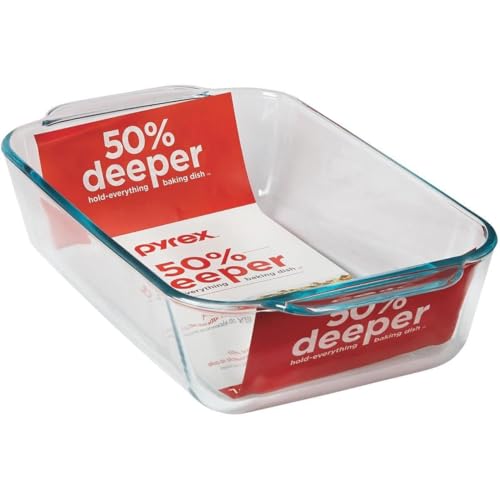 Pyrex Deep Glass Baking Dish - 7x11 Rectangular Glass Bakeware, ...