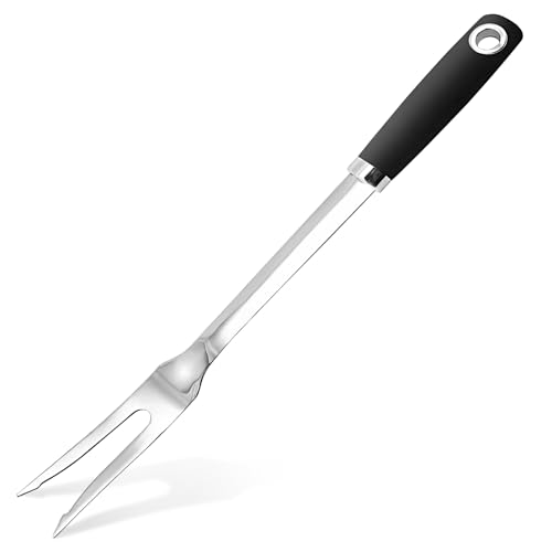 Meat Cooking Fork, Silicone Stainless Steel Meat Cooking Fork, Heavy ...