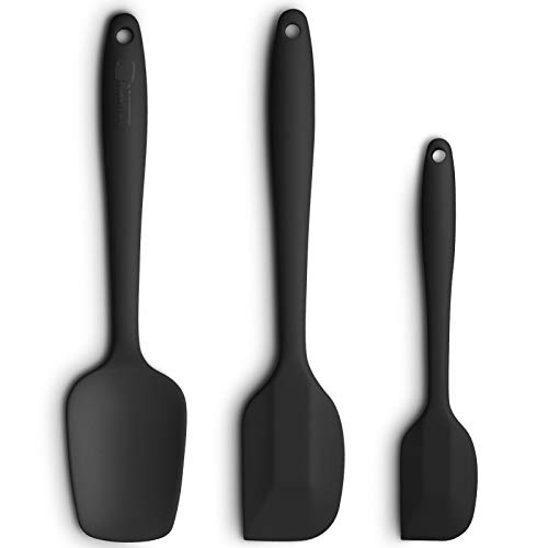 Silicone Spatula 3-piece Set, Ergonomic Handle High Heat-Resistant Spatulas, Non-stick ...