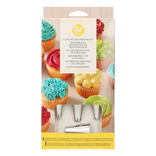 Wilton Cupcake Decorating Set, Piping Bags And Tips Set Steel ...
