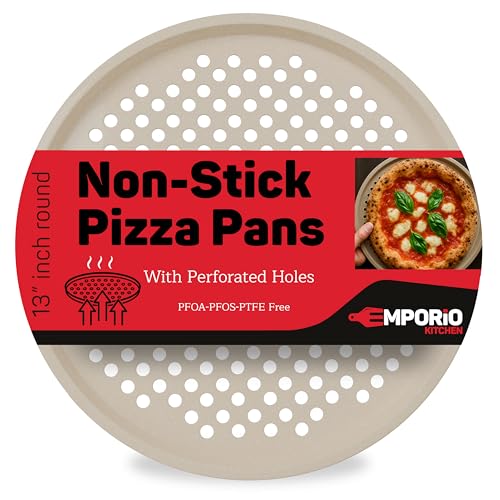 Non-Stick Pizza Pan 1 Pack, 13 Inch Round Carbon Steel ...