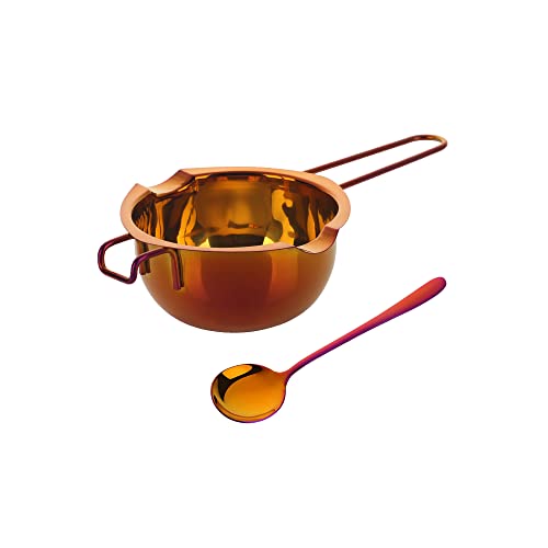 YDware Stainless Steel Melting Pot with Round Spoon, 400ml Boiler ...