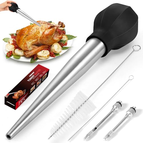 SCHVUBENR Large Turkey Baster with Cleaning Brush & Needle - ...