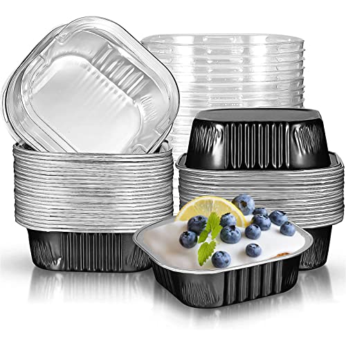 Geiserailie 40 Sets Square Aluminum Foil Cake Pan 130 ml/ ...