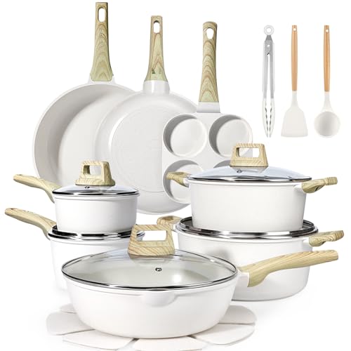 GiPP 22 Piece Ceramic Pots and Pans Set Non Stick