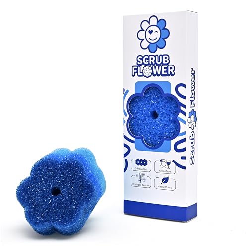 Scrub Flower Temperature Sensitive Sponges -Non-Scratch Scrubbers for Kitchen & ...