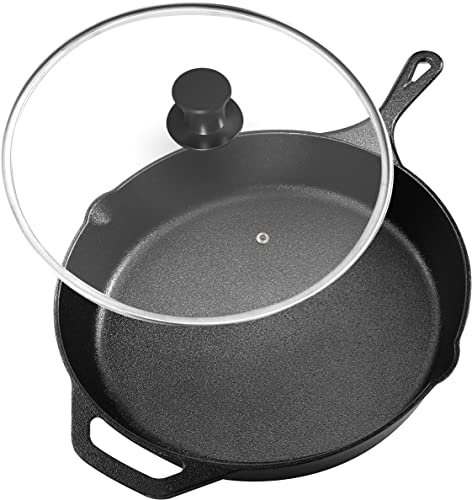 Utopia Kitchen Saute Fry Pan Pre-Seasoned Cast Iron Skillet With ...