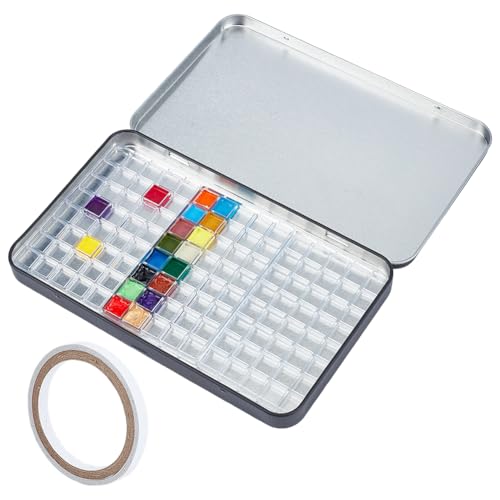 PH PandaHall 120 Grids Empty Watercolor Palette, Metal Watercolor Tins ...