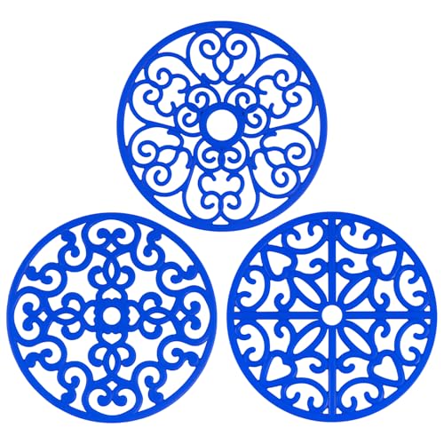 CHEFBEE 3PCS Silicone Trivet Mat - Flexible Non-Slip Heat Resistant ...