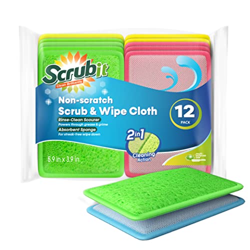 SCRUBIT - [12 Pack] Scrub and Wipe Cleaning Pads – ...