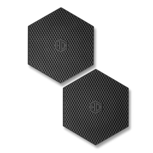 HexClad Hexagon Silicone Trivets, 2-Pack, Nonslip and Heat Resistant Hot ...