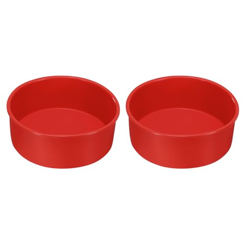 UXCELL 2-Pack Round Silicone Cake Molds, 6-Inch Nonstick & Quick ...