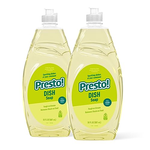 Amazon Brand - Presto! Concentrated Dish Soap, Lemon Essential Oil ...
