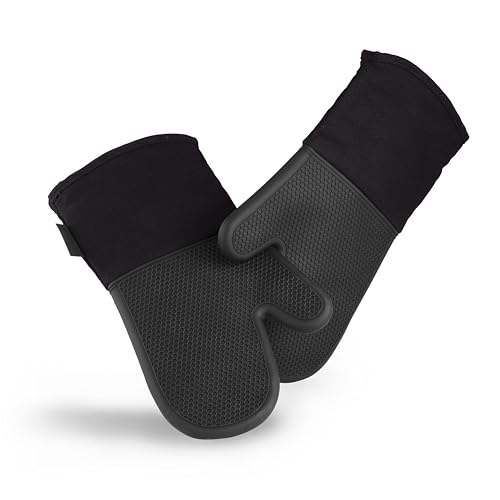 HexClad Silicone Oven Mitt Set, 2-Pack, Heat Resistant to 500ºF, ...