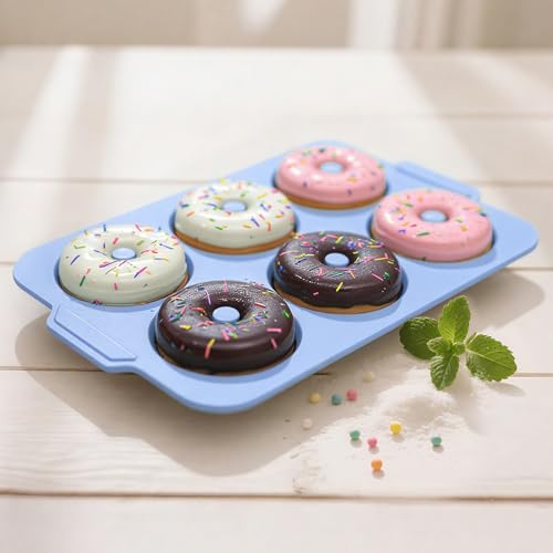 Toeusog Nonstick Silicone Donut Pan: 3.5 Inch Large Donut Mold ...